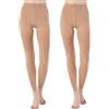 MANZI Women Footless Tights for Dance Ballet Black Tan 70 Denier(Tan,L)