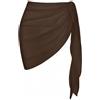 NJIEzhao Gonna Avvolgente Bikini Copricostume da Donna Estivo Corto Pareo Bagno Copricostume Spiaggia Bikini Avvolgente Gonna Trasparente Sciarpa in Chiffon