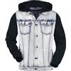 Black Premium by EMP RED by EMP Uomo Giacca in denim blu con maniche a contrasto