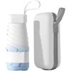 Maizoon UPF50+ Ombrello da viaggio con protezione UV con scatola di capsule portatile compatta leggera impermeabile e antivento parasole design sfumato elegante per le donne escursionismo zaino