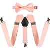 Alizeal Set di bretelle regolabili per bambini, papillon pre-legato e cappello