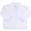 Babyprem Prematuro Bambino Cardigan Giacca Girocollo Manica Lunga Pizzo Lavorato A Maglia Acrilico 3-8 LBS