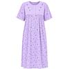iTRONiK New Ladies Nightdress Floral Print Short Sleeve Rich Cotton Buttons Nightshirt