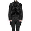 Generic Steampunk Giacca da uomo gotico frack lunga con tasca classica nera cappotto medievale gonna da passeggio vittoriana tuxedo teatro abbigliamento performance Halloween costume pirata