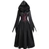 CR ROLECOS Costume da suore da donna, costume di carnevale da donna, per adulti, vestito gotico retrò