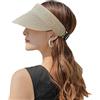 SIPEIEN Cappello da Sole con Visiera da Donna Cappelli di Paglia da Spiaggia a Tesa Larga Cappello con Visiera Parasole con Protezione UV Arrotolabile UPF50 + Cappello a Coda di Cavallo per Le Donne