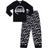 thepyjamafactory Pigiama lungo in cotone nero con scritta I'd Rather Be Gaming