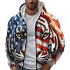 LuzoyaoLZY Felpe con Cappuccio e Zip con Motivo Animale retrò Felpa con Cappuccio e Zip da Uomo a Maniche Lunghe con Stampa 3D Autunnale Felpa con Cappuccio Oversize Streetwear