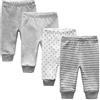 Kiddiezoom - Confezione da 4 pantaloni in pile neutro, unisex, per neonati, per bambine, confezione da 4