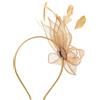 GRADENEVE Fascinator da Donna Oro Vintage in Juta e ABS per Wedding | Facile da Indossare, Copricapo per Tea Party, Accessorio per Chioma per Ragazze e Donne