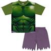 Marvel Hulk Novelty, 100% Cotone Pigiama a Maniche Corte, Avengers, Verde