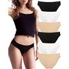 KUKU PANDA No Show Mutandine per le Donne Senza Cuciture Allenamento Biancheria Intima Invisibile Nylon Spandex Mutandine per Le Signore 6 Pack Set