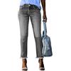 Generico 3/4 Jeans da Donna Pinocchietto Elasticizzati Casual Mom Skinny Jeans Skinny Estivi Primavera Quotidiano Jean Leggeri Slim Fit Jeggings