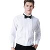 WINDEHAO Camicia da uomo alla francese, slim fit, plissettata, colletto pieghevole, camicia da sera, matrimonio, smoking, cena, camicie con papillon