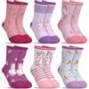 hometrixx 6 Paia Calze In Cotone Traspirante Bambina Calzini Corti Unicorno Bianco Rosa Viola Calzini Alla Caviglia