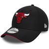 New Era Cappellino da Baseball Microfibre 9Forty Chicago Bulls Black Red, Nero, Medium-Large