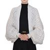 LNBLAKBXBD Scialli e Mantelle Morbidi da Donna con Maniche, Scialli Lavorati all'Uncinetto (White,One Size)