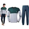 Enrico Coveri Pigiama Uomo Invernale Caldo Cotone Interlock 2155