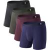 Separatec Biancheria intima da uomo con tasca separata traspirante in micro modal boxer slip senza cuciture morbido con patta confezione da 4