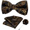 DiBanGu Bretella elastica classica a pois da uomo, a forma di Y, 6 bottoni unisex | Cravatta intrecciata, liscia e setosa, motivo cachemire, facile da abbinare, fazzoletto da taschino, gemelli, affari, feste