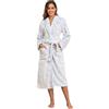RONGTAI Accappatoio Donna in Flanella con Stampa e Taglio Adatto - Veste da Casa Invernale Morbida e Calda, Ideale per Interni, SPA e Regalo