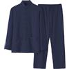 Generico Completo Estivo Uomo Tai Chi in Cotone e Lino 2 Pezzi con Tunica a Bottoni e Pantaloni Lampi Tuta Primavera Autunno Casual Elegante Pigiama Estiva Oversize, Tradizionale per Wing Chun Kung Fu