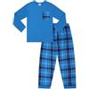 thepyjamafactory Ragazzi Lungo Cotone Quadri Blu Pigiama