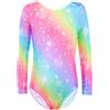 XiaoMoSha Ginnastica Leotards per Ragazze Danza Manica lunga Leotard Sparkle Ballet Dancewear per Bambine 2-14 Anni
