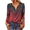 SCBFDI Top Donna Vacanza Divertente Manica Lunga Maglietta Nubilato Taglia Grossa Comfort Henley Sottile Stampa