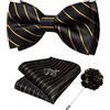 DiBanGu Bretella elastica classica a pois da uomo, a forma di Y, 6 bottoni unisex | Cravatte tessute da uomo, ti rendono più sicuro, elegante, con tasca quadrata, gemelli, fermacravatta, matrimoni, affari