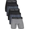 Calvin Klein Boxer in microfibra, confezione da 5 (nero/turbolenza, XL), Nero/Turbolenza, X-Large