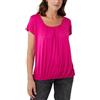STAR FASHION Canottiera da donna, tinta unita, con scollo rotondo e elastico in vita, con maniche ad aletta, vestibilità ampia, a palloncino, plissettata, elasticizzata, estiva, taglie dalla 40 alla 54