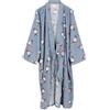 FANCYPUMPKIN Abito da donna giapponese Vestaglia in cotone Kimono Pigiama Camicia da notte [Fiore C]