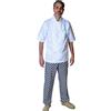 IBEX Giacca professionale a mezza manica da chef, per cuochi, personale del ristorante, ristorazione, catering, panettieri, bianco/nero (taglie XXS-5XL)