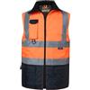 Oralidera Gilet Imbottita di Sicurezza Invernale Giubbotto Catarifrangente Adulto Smanicato Gilet da Lavoro ad Alta visibilità, Arancia+Nero, XL