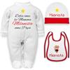 Corredino Neonato Milanista frase Dolce come la mamma, milanista come Papà abbigliamento neonato Body, tutine, cappelli e bavette come regalo nascita per papà tifoso rosso nero