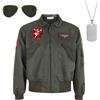 CoolChange Travestimento da Top Gun, Uniforme da Pilota di Guerra, Verde Oliva, Taglia: L
