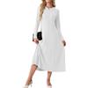 GRECERELLE Maxi abito da donna a maniche lunghe | Maxi abito a girocollo a trapezio, morbido al tatto, in maglia medio-elasticizzata, per uno stile quotidiano