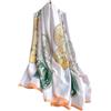 WEIGEER Sciarpa in Seta e Chiffon per Donne - Scialle, Foulard, Hijab, Cintura - Lungo, Sottile, Colorato - Vintage, da Sposa - Verde-Bianco