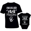 bubbleshirt Coppia T-Shirt Maglietta Personalizzabile papà Body Padre Figlio Buona Prima Festa Motociclista Papasauro Gamer Divertente Bodino Divertente per Uso diurno