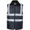Oralidera Gilet Imbottita di Sicurezza Invernale Giubbotto Catarifrangente Adulto Smanicato Gilet da Lavoro ad Alta visibilità, Nero, M