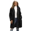 YuanDiann Cappotto da donna in finta pelliccia, con risvolto lungo, autunno inverno, morbido, caldo, in pelliccia artificiale, capispalla da donna, in finta pelliccia, parka, nero, L, Nero , L