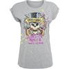 Guns N' Roses Top Hat Splatter Donna T-Shirt Grigio Sport 90% Cotone, 10% Viscosa Regular