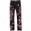 Lvguang Jeans Uomo Ricamati con Fiori di Ciliegio Taglio Dritto Moda Streetwear Giapponese Pantaloni in Denim Vintage Hip-Hop vestibilità Comoda