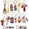 Generic Portachiavi Di Londra Souvenir Britannico In Metallo 14 Pezzi Con Union Jack Icona Di Londra