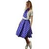 Brigitta Gonna e sciarpa da donna a pois, con elastico in vita, gonna a cerchio intero, multicolore