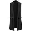REAL LIFE FASHION LTD Giacca da donna, lunga, spolverino, con cintura, spolverino con tasche, blazer elegante, maniche lunghe, spolverino senza maniche, invernale, Nero , 16-18