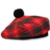 BELGLY Cappello scozzese Tam o' Shanter acrilico Tammy Jimmy cappello piatto in molti tartan