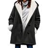 Svanco Cappotto Duffle‑Coat Donna Pelle Di Daino Foderato Con Cappuccio | Interno Sherpa Morbido, Cappuccio Integrato, Chiusura A Bottoni A Corno, Tasche Laterali, Per Inverno E Uso Quotidiano