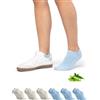 DANISH ENDURANCE Fantasmini in Bambù, Traspiranti e Morbidi 6 Paia | Calzini invisibili in bambù, morbidi e traspiranti con tallone in silicone, per scarpe estive e uso quotidiano, Unisex